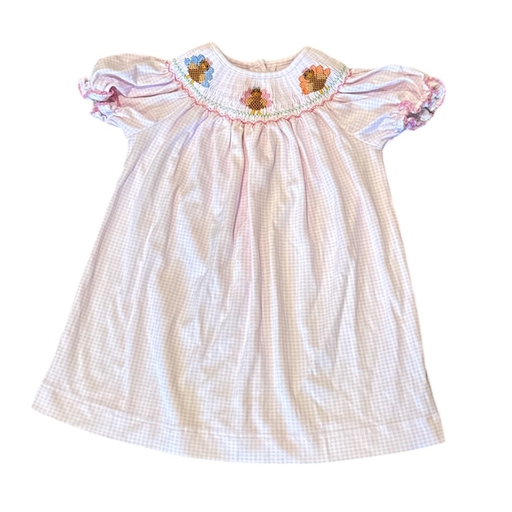 Petit Bebe 6M smocked Thanksgiving dress